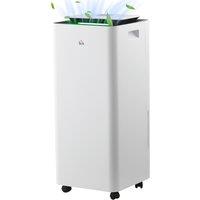 HOMCOM 3500mL Dehumidifier for Bathroom, with Air filter, 24H Timer, 5 Modes, 16L/Day, for Home Laundry, White Aosom UK