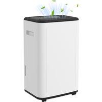 HOMCOM 20L/Day Quiet Compact Dehumidifier with 24H Timer, 3 Dehumidifying Modes, for Home Laundry Basement Aosom UK