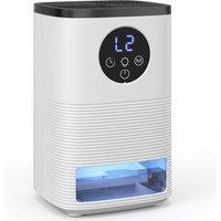 HOMCOM 300mL/Day Small Dehumidifier, RGB Mood Lights, Continuous Drainage, 24H Timer, LED Display, Dehumidifier for Home Damp