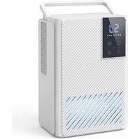 HOMCOM 400mL/Day Small Dehumidifier, RGB Mood Lights, 24H Timer, LED Display, Dehumidifier for Home Damp, White
