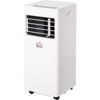 HOMCOM Mobile Air Conditioner White W/ Remote Control Cooling Dehumidifying Ventilating - 557W Aosom UK