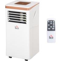 HOMCOM 10000 BTU 4-In-1 Compact Portable Mobile Air Conditioner Unit Cooling Dehumidifying Ventilating w/ Fan Remote LED 24 Hr Timer Aosom UK