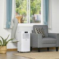 HOMCOM 7000 BTU Air Conditioner Portable AC Unit for Cooling Dehumidifying Ventilating w/ Remote Controller, LED, Timer for Bedroom, White Aosom UK