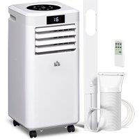 HOMCOM 10000 BTU Air Conditioner Portable AC Unit for Cooling Dehumidifying Ventilating with Remote Controller, LED Display, Timer, White Aosom UK