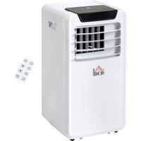 HOMCOM 10000 BTU Mobile Portable Air Conditioner Cooling Dehumidifying Ventilating Ac Unit w/ Remote Controller, LED Display, Timer, White