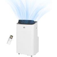 HOMCOM 12,000 BTU Mobile Air Conditioner for Room up to 26m, Smart Home WiFi Compatible, with Dehumidifier, Fan, 24H Timer Aosom UK