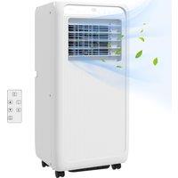 HOMCOM 7,000 BTU Mobile Air Conditioner for Room up to 15m, with Dehumidifier, 24H Timer, Wheels, Window Mount Kit Aosom UK