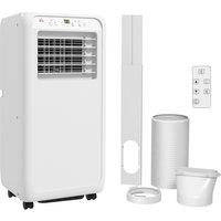 HOMCOM 9,000 BTU Mobile Air Conditioner for Room up to 28m, with Dehumidifier, 24H Timer, Wheels, Window Mount Kit