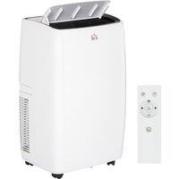 HOMCOM 14,000 BTU Mobile Air Conditioner for Room up to 40m, with Dehumidifier, Sleep Mode, 24H Timer On/off, Wheels Aosom UK