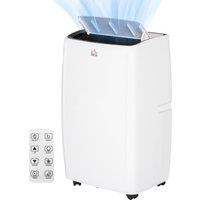 HOMCOM 12,000 BTU Mobile Air Conditioner for Room up to 35m, with Dehumidifier, Sleep Mode, 24H Timer On/off, Wheels