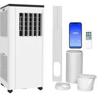 HOMCOM 9,000 BTU Mobile Air Conditioner, 20m, Smart Home WiFi, with Dehumidifier, Fan, 24H Timer, Window Kit, White Aosom UK