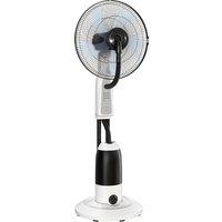 HOMCOM Pedestal Fan with Water Mist Spray 3 Speeds 2.8L Water Tank, White