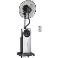 HOMCOM Pedestal Fan with Water Mist Spray, Humidifying Misting Fan, Standing Fan w/3 Speeds, 3.1L Water Tank Electric Mosquito Killer Jack, Black