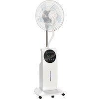 HOMCOM 16" Pedestal Fan with Water Mist Spray Humidifying Misting Fan, White