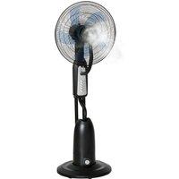 HOMCOM Pedestal Fan with Water Mist Spray, Standing Fan, Humidifying Misting Fan with 3 Speeds, 2.8L Water Tank, Black