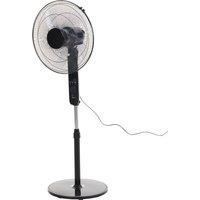 HOMCOM Oscillating Floor Fan W/ Remote Control-Standing Cooling Machine Indoor Air Refresher w/ Adjustable Height, Speed Mode, Black Aosom UK