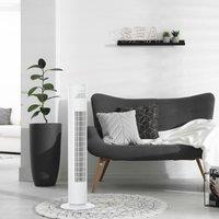 HOMCOM Tower of Cooling: Freestanding Fan with 3 Speeds, Modes & Timer, 70 Oscillation, LED Illumination & Remote, Pristine White Aosom UK