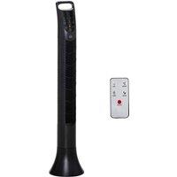 HOMCOM 36'' Tower Fan, Oscillating, 3 Speeds, 3 Modes, 7.5h Timer, LED Display, Remote Control, Black Aosom UK