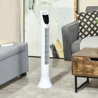 HOMCOM Tower Fan, 36'', with 3 Speeds, 3 Modes, 7.5h Timer, 70??Oscillation, LED Control Panel, Remote Control, White Aosom UK