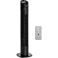 HOMCOM Freestanding Tower Fan, 3 Speed 3 Mode, 7.5h Timer, 70 Degree Oscillation, LED Panel, 5M Remote Controller, Black Aosom UK