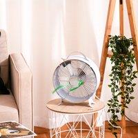 HOMCOM 26cm Electric Desk Fan, 2-Speed, Safety Guard, Anti-Slip, Portable Personal Cooling Fan for Home Office Bedroom, White Aosom UK