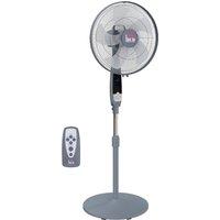 HOMCOM 16" Pedestal Standing Floor Fan, Oscillation Cooling Fan with Remote Control, Grey
