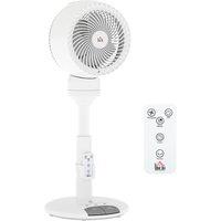 HOMCOM 9'' Air Circulator Fan 3 Speed 3 Mode, 70 Oscillation 90 Vertical Tilt, Height Adjustable, Remote Controller, for Bedroom, Office, White