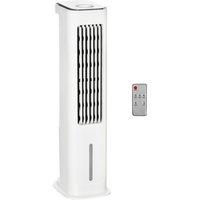 HOMCOM Ice Cooling Evaporative Air Cooler with Oscillation, 3 Modes, 3 Speeds, Remote Control, Timer, White Aosom UK