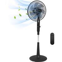 HOMCOM DC Pedestal Fan, 17.5'' Standing Fan w/ 28 Speeds, 3 Modes, 75 Oscillation, 12-Hour Timer, Adjustable Height, Mosquito Repellent Aosom UK