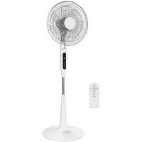 HOMCOM Three Mode Pedestal Fan, with Insect Repellant Box and LED Panel - White