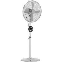 HOMCOM 18" Metal Pedestal Fan with Oscillating, Adjustable Height - Silver Tone