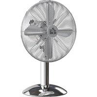 HOMCOM Three-Speed Oscillating Desk Fan - Silver-Tone