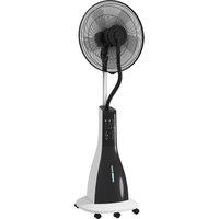 HOMCOM Pedestal Fan with Water Mist Spray, Spray Misting Fan with 75 Oscillation, Tilt Head, 3 Speeds, 3 Modes, 3 Mist, 3L Water Tank, Wheels, for Home, 125 cm
