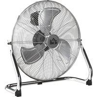 HOMCOM Metal Floor Fan, Electric Portable Desk & Table Fan with 3 Speed Settings and 120 Adjustable Tilt, Powerful Airflow for Home Office, Silver Tone