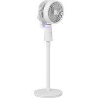 HOMCOM Pedestal Air Circulation Fan with Oscillating, Light Off, White