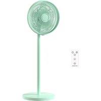 HOMCOM 40 cm Standing Fan, Cooling Floor Fan with 80 Oscillating, Adjustable Tilt and Height, 4 Speed, Remote Control, Green