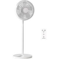 HOMCOM 40 cm Standing Fan, Cooling Floor Fan with 80 Oscillating, Adjustable Tilt and Height, 4 Speed, Remote Control, White
