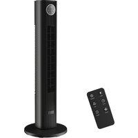 HOMCOM 28dB Tower Fan for Bedroom, 26 ft/s Velocity Standing Cooling Fan with 80 Oscillating, 12 Speeds, LED Display, 4 Modes, 12H Timer, Remote Control, 36 inch, Black