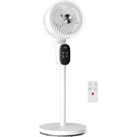 HOMCOM 20 dB Silent Standing Fan for Bedroom, 39 Pedestal Fan with Remote, 90 Oscillating, 8 Speeds, Adjustable Height, White