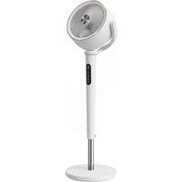 HOMCOM 20dB Silent Standing Fan, 70+90 Auto Oscillating Fan with 12 Speeds, LED Light, Air Circulator, Remote Control, 12H Timer, for Bedroom, 46 Inch, White