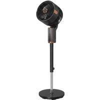 HOMCOM 20 dB Silent Standing Fan for Bedroom, 44" Pedestal Fan with 90 Oscillating, 8 Speeds and LED Light, Black