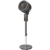 HOMCOM 20 dB Silent Standing Fan for Bedroom, 44" Pedestal Fan with 90 Oscillating, 8 Speeds and LED Light, Grey