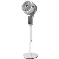 HOMCOM 20 dB Silent Standing Fan for Bedroom, 44" Pedestal Fan with 90 Oscillating, 8 Speeds and LED Light, White