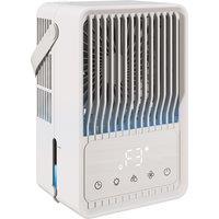 HOMCOM Desk Fan with Humidifier and RGB Light Portable Table Fan with 550ml Water Tank White