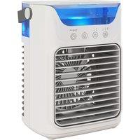 HOMCOM Desk Fan with Adjustable Head, 3-Speed Small Fan with 700ml Water Tank Grey