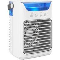 HOMCOM Desk Fan with Adjustable Head, 3-Speed Small Fan with 700ml Water Tank White