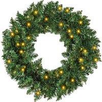 HOMCOM Christmas Wreath Decoration, 50 LED Lights