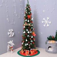 HOMCOM 1.8m Artificial Christmas Tree Pine Tree W/Plastic Stand-Green Aosom UK