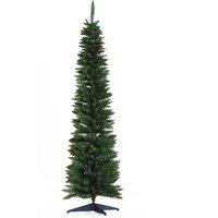 HOMCOM 2.1m Artificial Christmas Tree Pine Tree W/Plastic Stand-Green Aosom UK