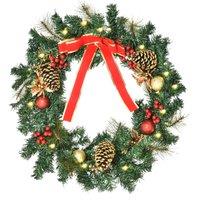 HOMCOM Christmas Door Wreath, 60 cm Diameter Aosom UK